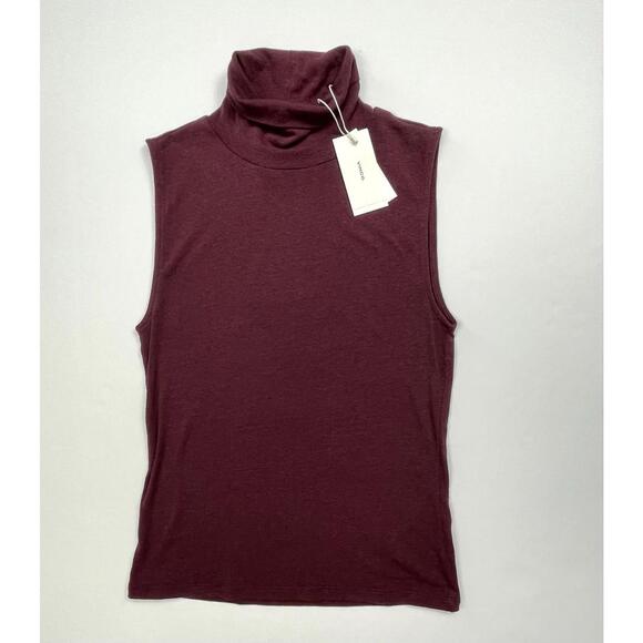 NWT $125 Vince Women's Sleeveless Turtleneck Top Merlot Burgundy Size Medium - Picture 3 of 9
